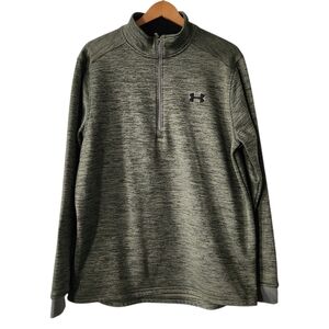 Under Armour Fleece 1/2 Zip Men's Size L Loose ColdGear Green Pullover